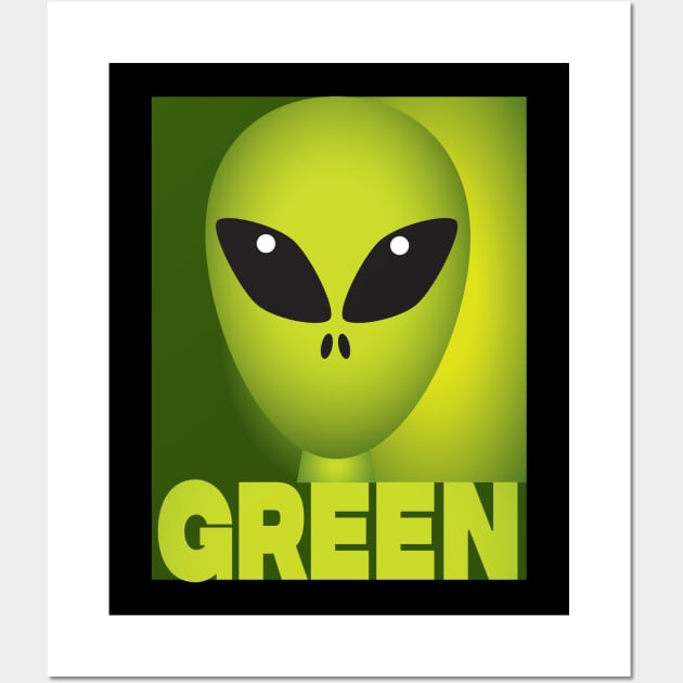 Green Alien Wall Art by brendanjohnson